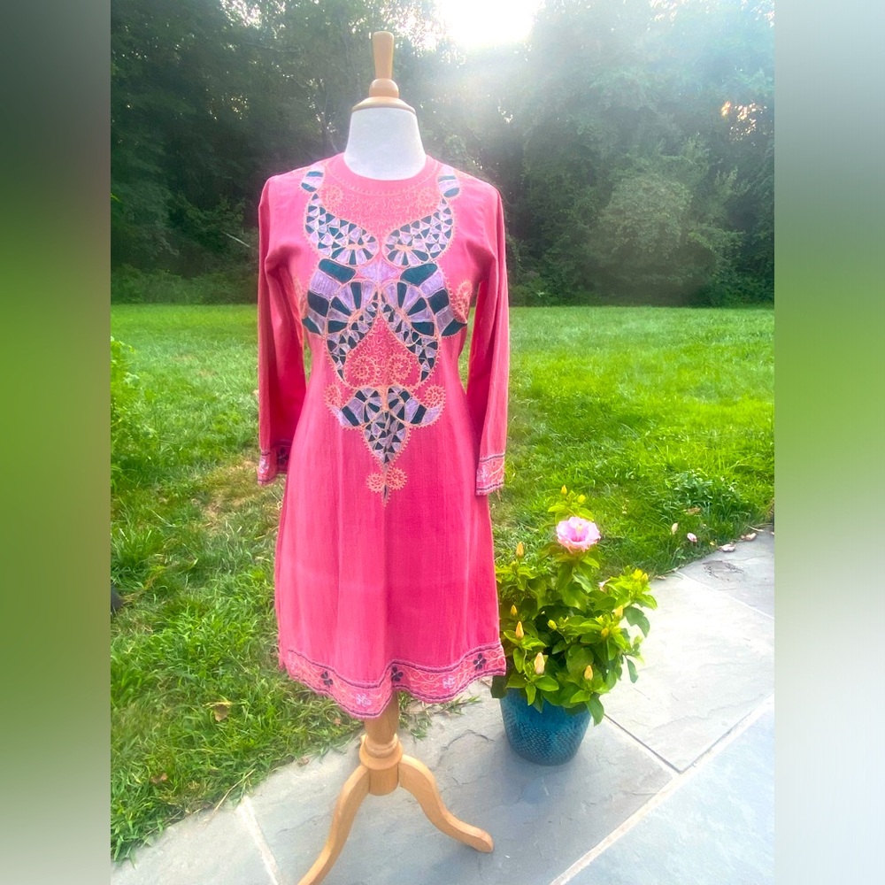 Unique Pink Cotton Dress